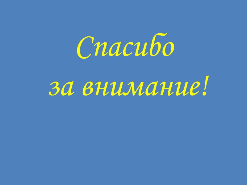 Спасибо  за внимание!